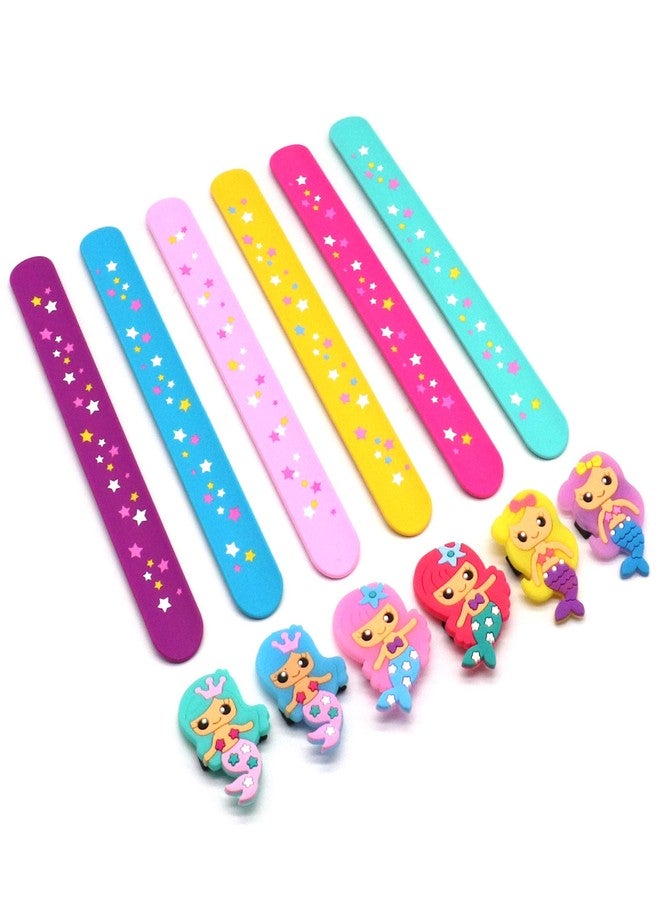 LOCHSOEL Silicone Mermaid Slap Bracelets - Cute Mermaid Theme Birthday Party Favors, Party Favors Gifts Carnival Prizes Set (6 Pack) - Image 2
